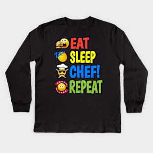 Eat Sleep Chef Repeat Kids Long Sleeve T-Shirt